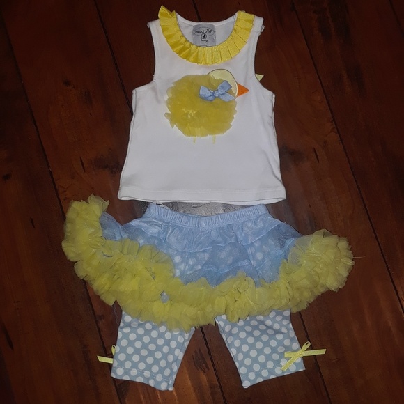 Mud Pie Other - Mud Pie 2pc Ruffle Tutu Chick  Outfit 12-18mos